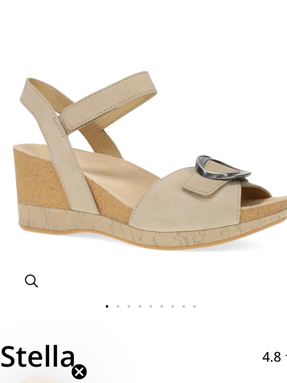 Dansko Stella Women’s 39 Tan Open-Toe Slingback Sandals with Silver Buckle